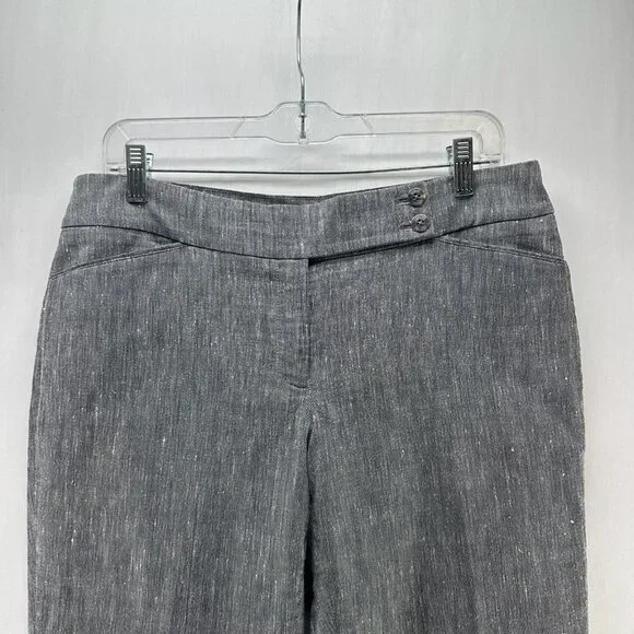 WHBM Modern Boot Dress Pants Womens 8R Tweed Lined Mid Rise Work Heathered Gray - Picture 3 of 13